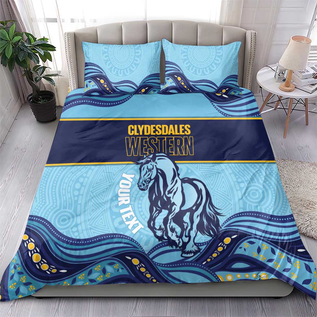 Toowoomba Rugby Custom Bedding Set Go Clydesdales Aboriginal Art - Aussie Hoodie