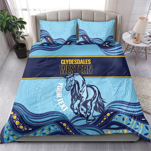 Toowoomba Rugby Custom Bedding Set Go Clydesdales Aboriginal Art - Aussie Hoodie