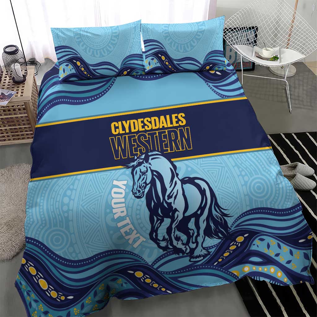 Toowoomba Rugby Custom Bedding Set Go Clydesdales Aboriginal Art - Aussie Hoodie