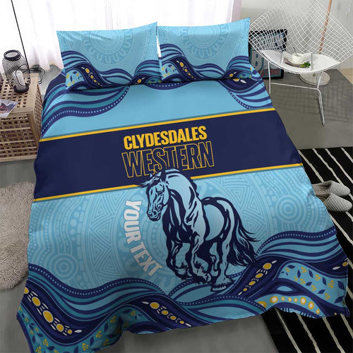 Toowoomba Rugby Custom Bedding Set Go Clydesdales Aboriginal Art - Aussie Hoodie