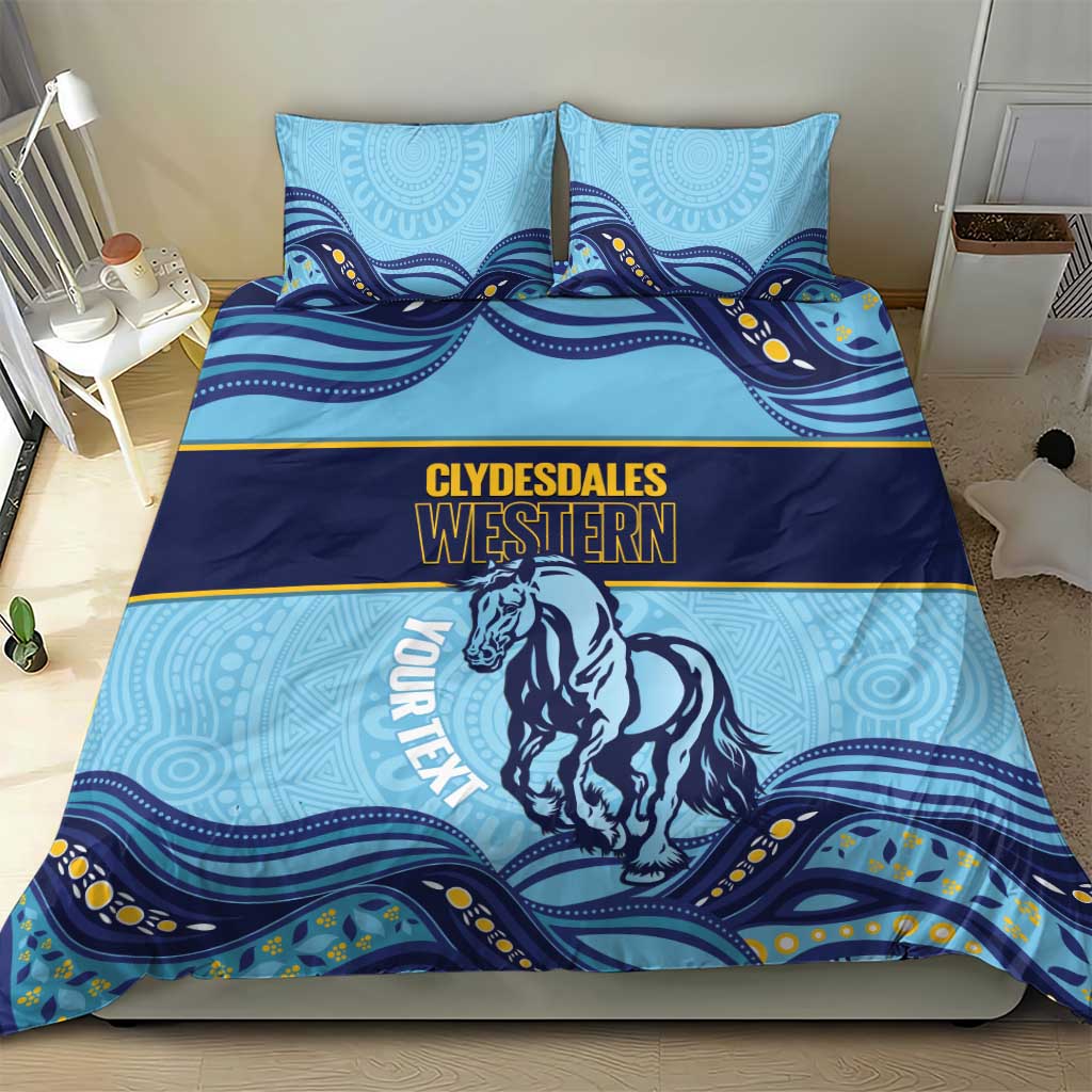 Toowoomba Rugby Custom Bedding Set Go Clydesdales Aboriginal Art - Aussie Hoodie