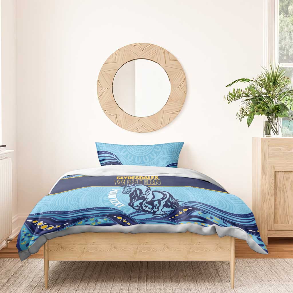 Toowoomba Rugby Custom Bedding Set Go Clydesdales Aboriginal Art - Aussie Hoodie