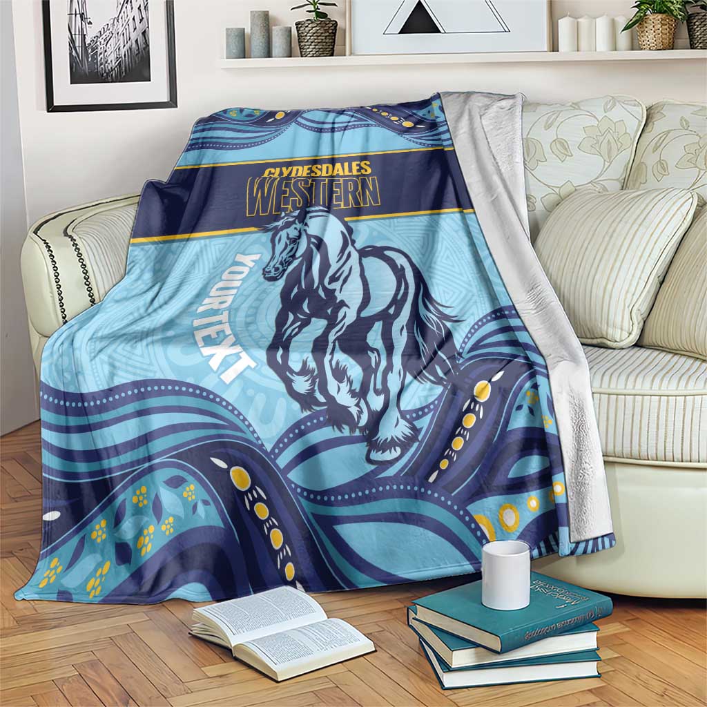 Toowoomba Rugby Custom Blanket Go Clydesdales Aboriginal Art - Aussie Hoodie
