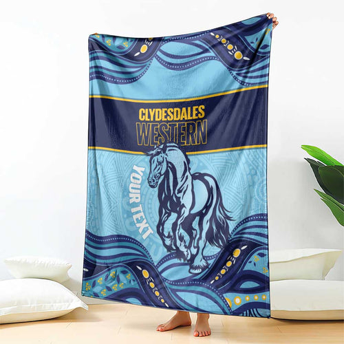 Toowoomba Rugby Custom Blanket Go Clydesdales Aboriginal Art - Aussie Hoodie