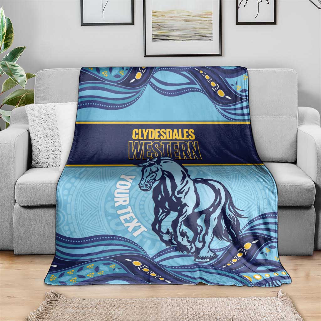 Toowoomba Rugby Custom Blanket Go Clydesdales Aboriginal Art - Aussie Hoodie