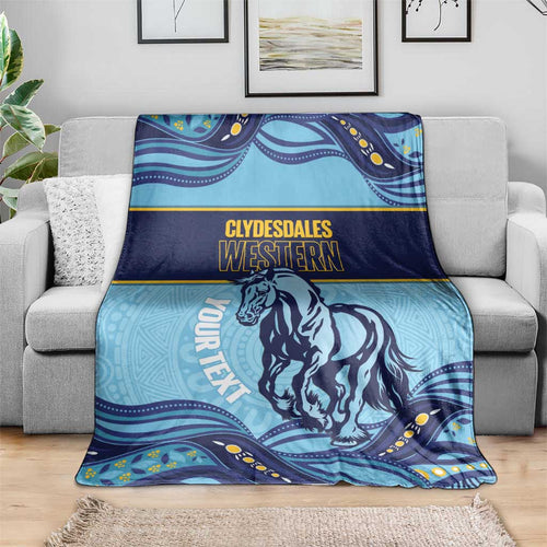 Toowoomba Rugby Custom Blanket Go Clydesdales Aboriginal Art - Aussie Hoodie