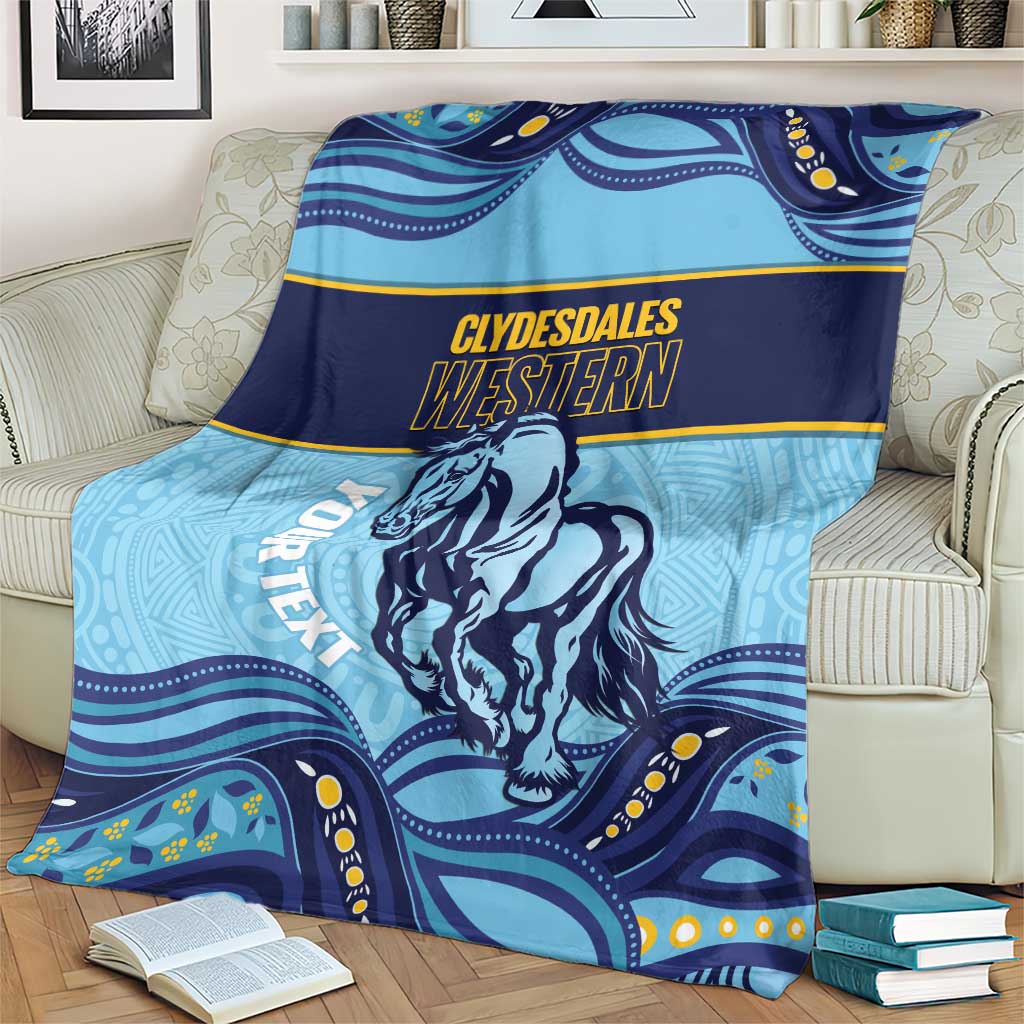 Toowoomba Rugby Custom Blanket Go Clydesdales Aboriginal Art - Aussie Hoodie