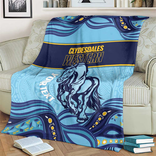 Toowoomba Rugby Custom Blanket Go Clydesdales Aboriginal Art - Aussie Hoodie
