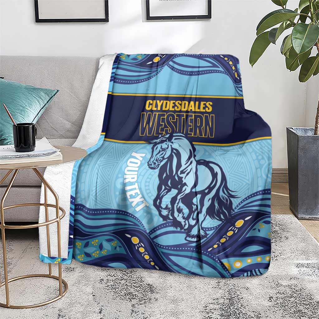 Toowoomba Rugby Custom Blanket Go Clydesdales Aboriginal Art - Aussie Hoodie