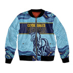 Toowoomba Rugby Custom Bomber Jacket Go Clydesdales Aboriginal Art - Aussie Hoodie