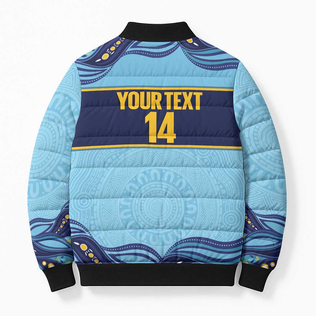 Toowoomba Rugby Custom Bomber Puffer Jacket Go Clydesdales Aboriginal Art - Aussie Hoodie