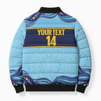 Toowoomba Rugby Custom Bomber Puffer Jacket Go Clydesdales Aboriginal Art - Aussie Hoodie