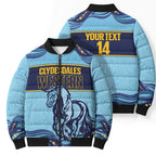 Toowoomba Rugby Custom Bomber Puffer Jacket Go Clydesdales Aboriginal Art - Aussie Hoodie