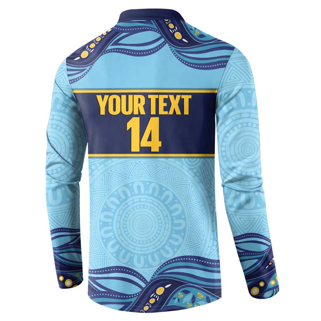 Toowoomba Rugby Custom Button Sweatshirt Go Clydesdales Aboriginal Art - Aussie Hoodie