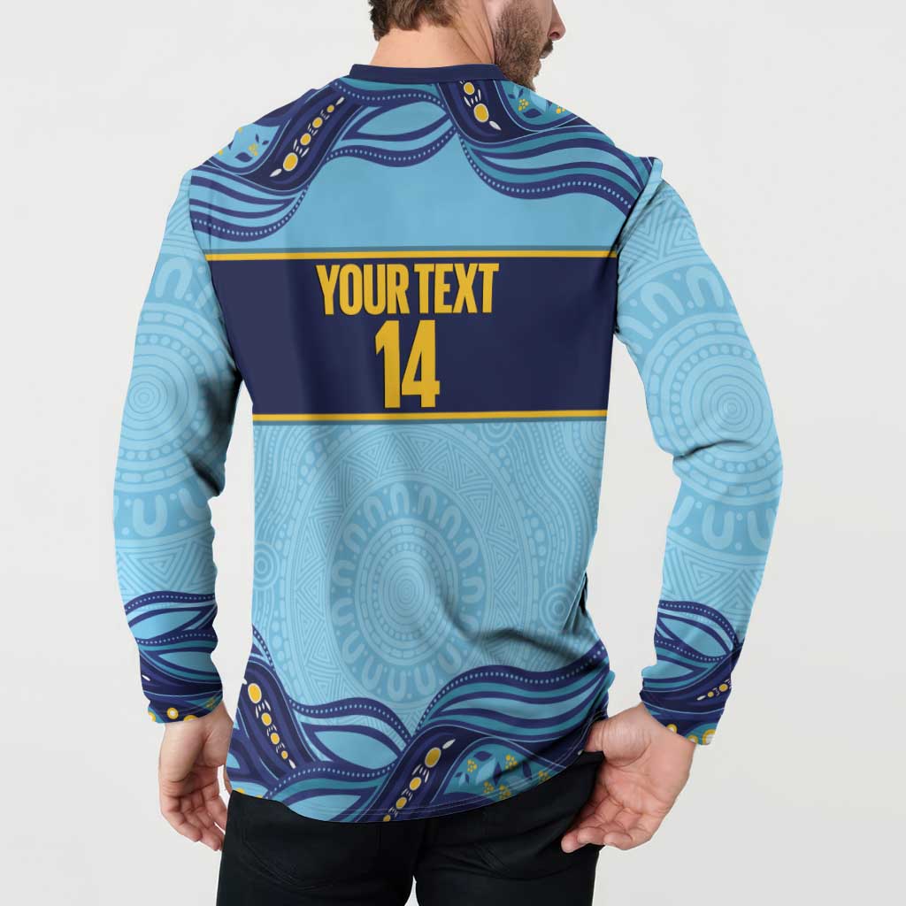 Toowoomba Rugby Custom Button Sweatshirt Go Clydesdales Aboriginal Art - Aussie Hoodie