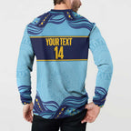 Toowoomba Rugby Custom Button Sweatshirt Go Clydesdales Aboriginal Art - Aussie Hoodie