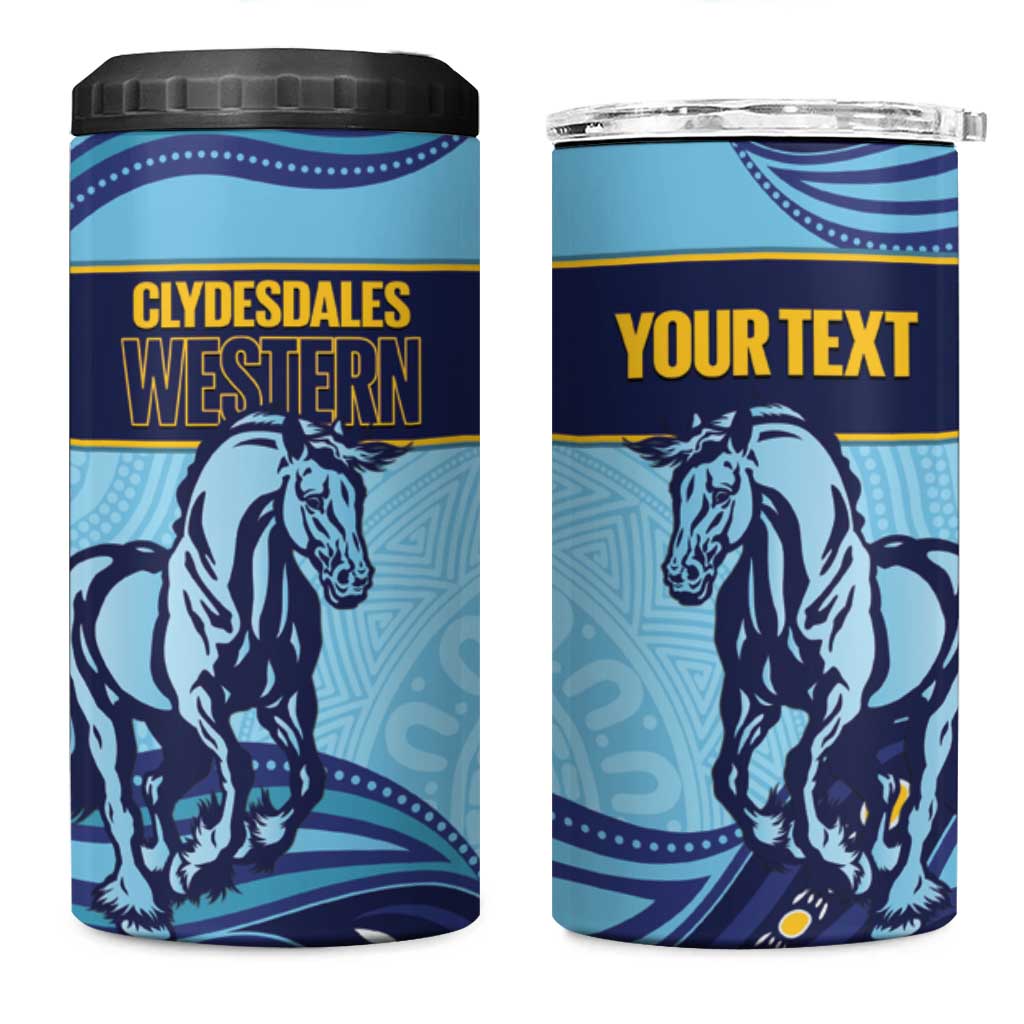Toowoomba Rugby Custom 4 in 1 Can Cooler Tumbler Go Clydesdales Aboriginal Art - Aussie Hoodie