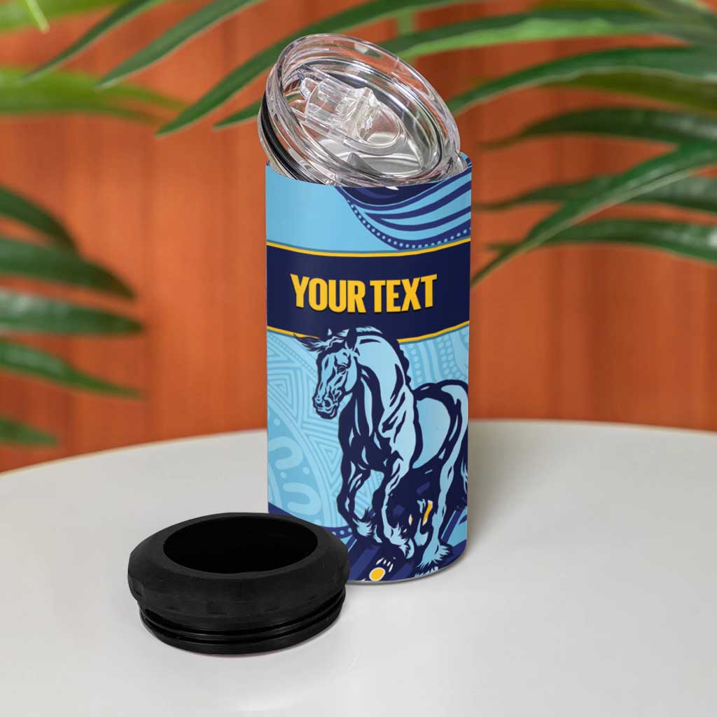 Toowoomba Rugby Custom 4 in 1 Can Cooler Tumbler Go Clydesdales Aboriginal Art - Aussie Hoodie
