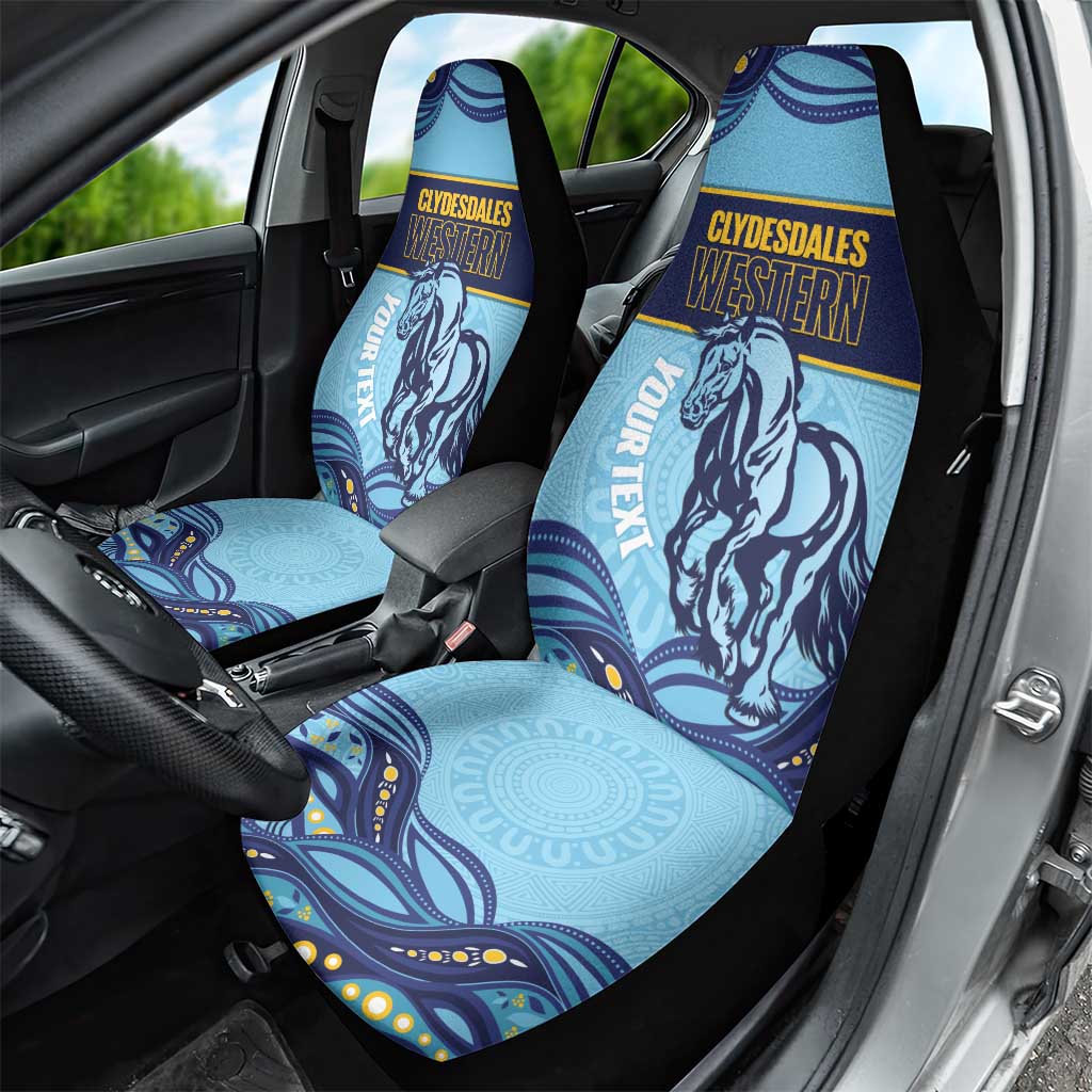 Toowoomba Rugby Custom Car Seat Cover Go Clydesdales Aboriginal Art - Aussie Hoodie