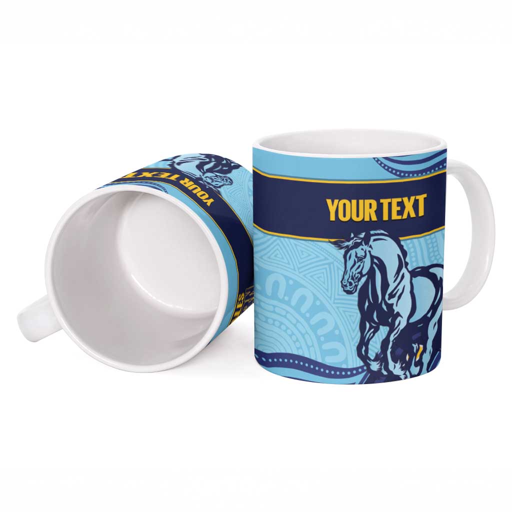 Toowoomba Rugby Custom Ceramic Mug Go Clydesdales Aboriginal Art - Aussie Hoodie