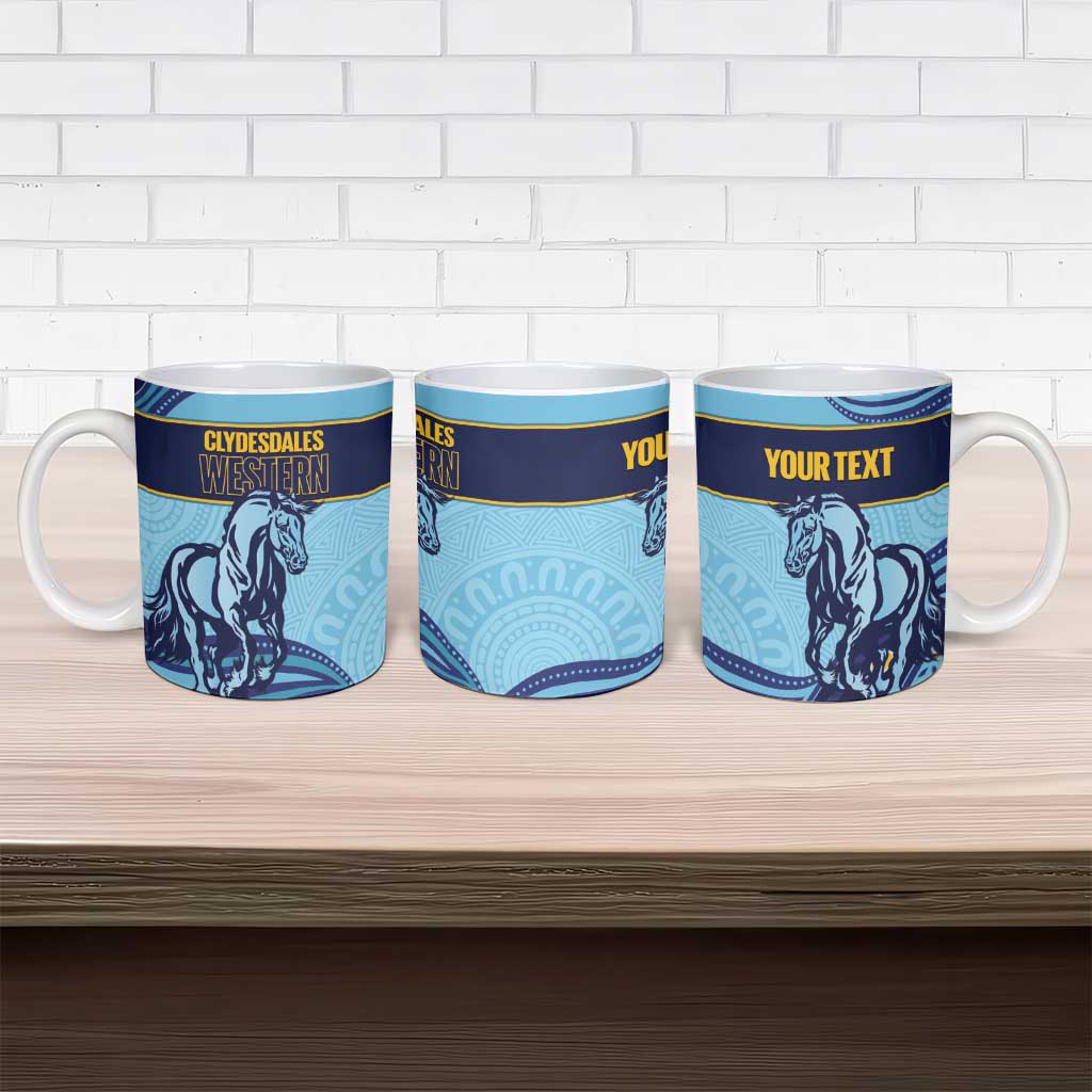 Toowoomba Rugby Custom Ceramic Mug Go Clydesdales Aboriginal Art - Aussie Hoodie