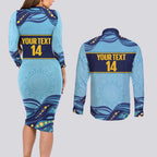 Toowoomba Rugby Custom Couples Matching Long Sleeve Bodycon Dress and Long Sleeve Button Shirt Go Clydesdales Aboriginal Art - Aussie Hoodie