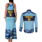 Toowoomba Rugby Custom Couples Matching Tank Maxi Dress and Long Sleeve Button Shirt Go Clydesdales Aboriginal Art - Aussie Hoodie