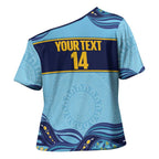 Toowoomba Rugby Custom Cross Shoulder Shirt Go Clydesdales Aboriginal Art - Aussie Hoodie