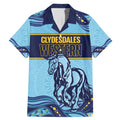 Toowoomba Rugby Custom Family Matching Mermaid Dress and Hawaiian Shirt Go Clydesdales Aboriginal Art - Aussie Hoodie