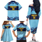 Toowoomba Rugby Custom Family Matching Off The Shoulder Long Sleeve Dress and Hawaiian Shirt Go Clydesdales Aboriginal Art - Aussie Hoodie