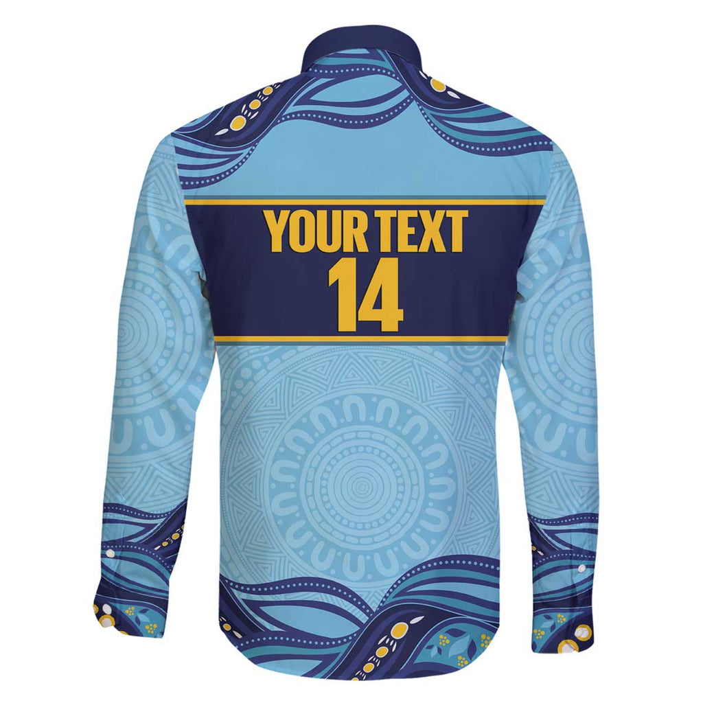 Toowoomba Rugby Custom Family Matching Off The Shoulder Long Sleeve Dress and Hawaiian Shirt Go Clydesdales Aboriginal Art - Aussie Hoodie