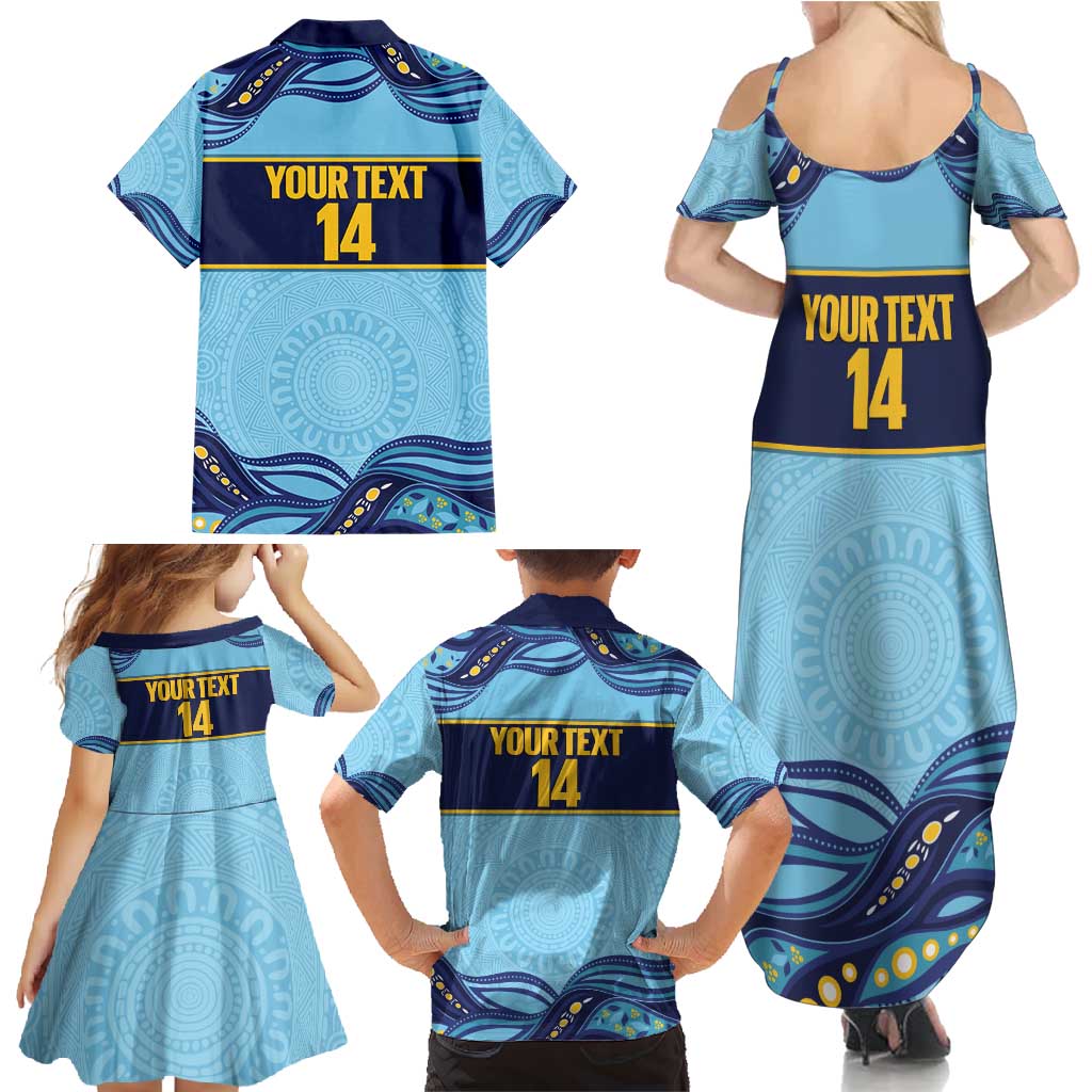 Toowoomba Rugby Custom Family Matching Summer Maxi Dress and Hawaiian Shirt Go Clydesdales Aboriginal Art - Aussie Hoodie