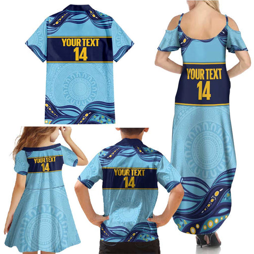 Toowoomba Rugby Custom Family Matching Summer Maxi Dress and Hawaiian Shirt Go Clydesdales Aboriginal Art - Aussie Hoodie