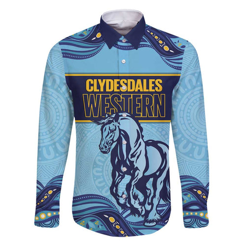Toowoomba Rugby Custom Family Matching Tank Maxi Dress and Hawaiian Shirt Go Clydesdales Aboriginal Art - Aussie Hoodie