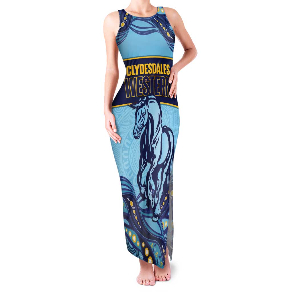 Toowoomba Rugby Custom Family Matching Tank Maxi Dress and Hawaiian Shirt Go Clydesdales Aboriginal Art - Aussie Hoodie