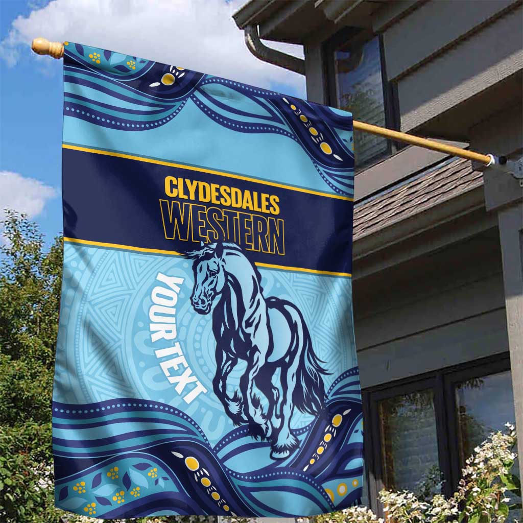 Toowoomba Rugby Custom Garden Flag Go Clydesdales Aboriginal Art - Aussie Hoodie