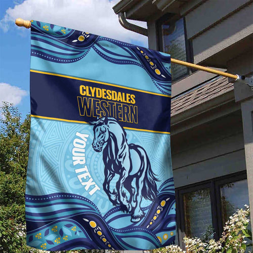 Toowoomba Rugby Custom Garden Flag Go Clydesdales Aboriginal Art - Aussie Hoodie