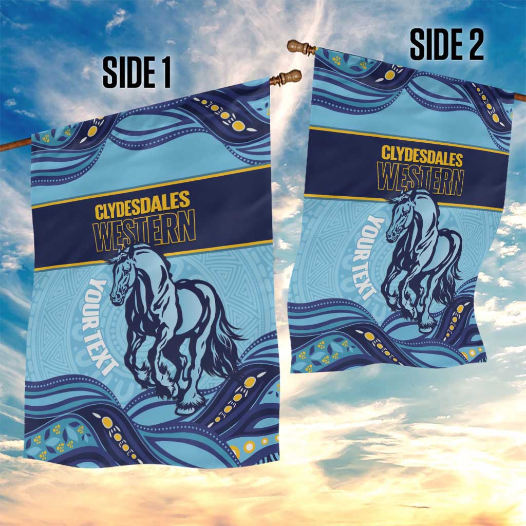 Toowoomba Rugby Custom Garden Flag Go Clydesdales Aboriginal Art - Aussie Hoodie