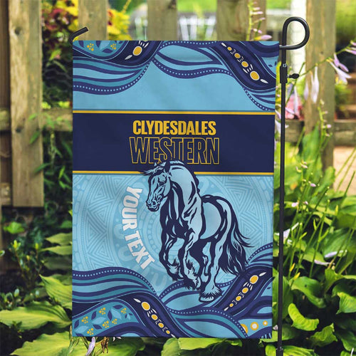 Toowoomba Rugby Custom Garden Flag Go Clydesdales Aboriginal Art - Aussie Hoodie