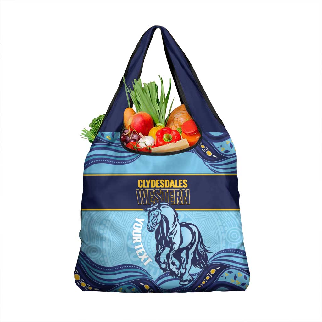 Toowoomba Rugby Custom Grocery Bag Go Clydesdales Aboriginal Art - Aussie Hoodie