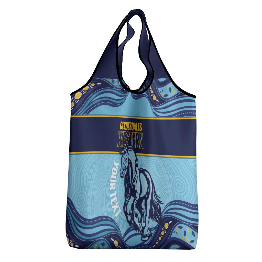 Toowoomba Rugby Custom Grocery Bag Go Clydesdales Aboriginal Art - Aussie Hoodie