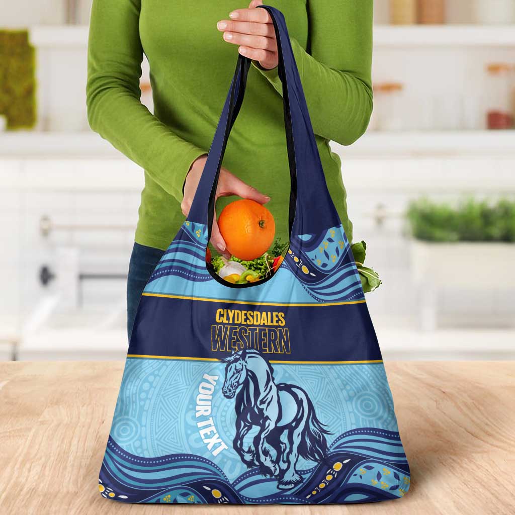 Toowoomba Rugby Custom Grocery Bag Go Clydesdales Aboriginal Art - Aussie Hoodie