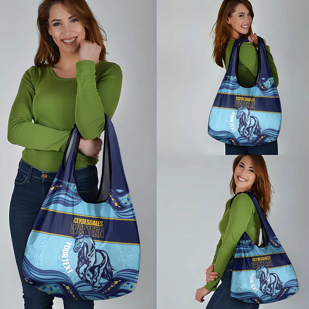 Toowoomba Rugby Custom Grocery Bag Go Clydesdales Aboriginal Art - Aussie Hoodie