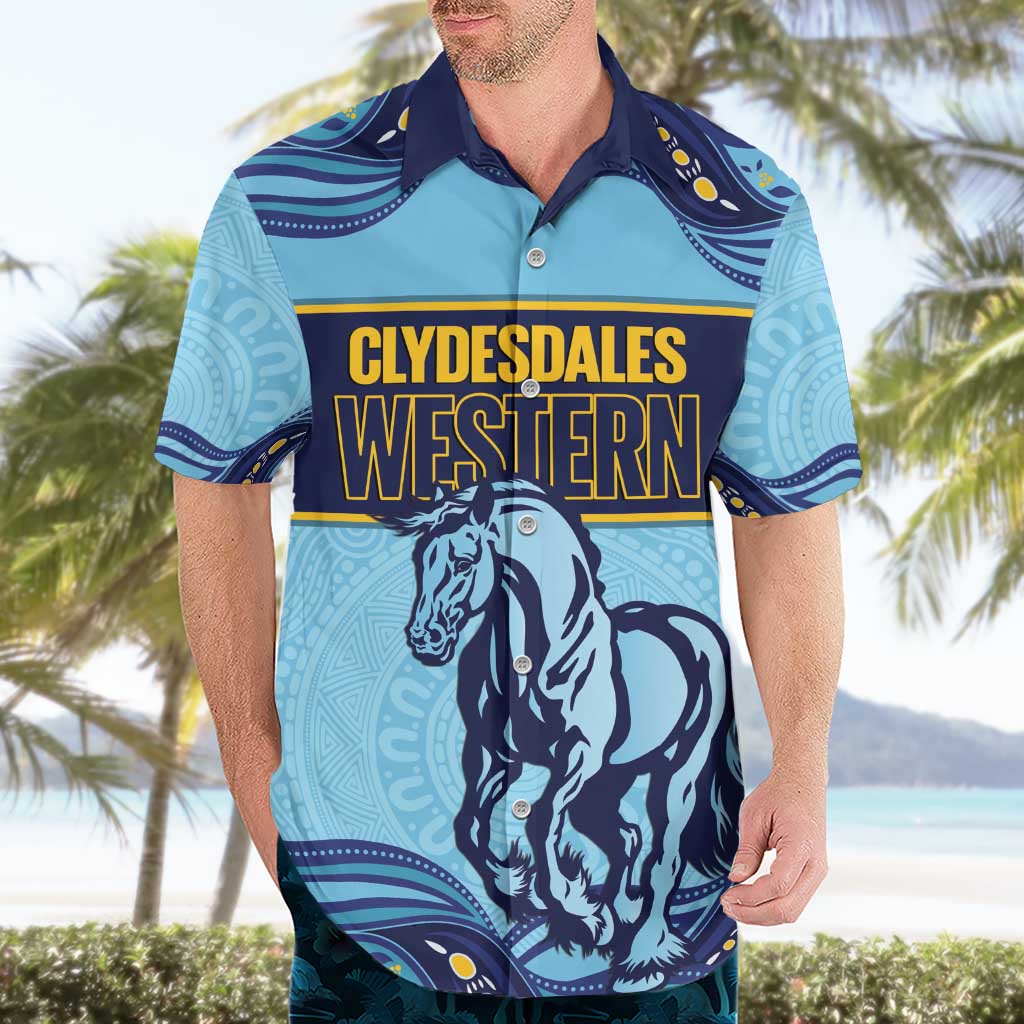 Toowoomba Rugby Custom Hawaiian Shirt Go Clydesdales Aboriginal Art - Aussie Hoodie