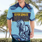 Toowoomba Rugby Custom Hawaiian Shirt Go Clydesdales Aboriginal Art - Aussie Hoodie