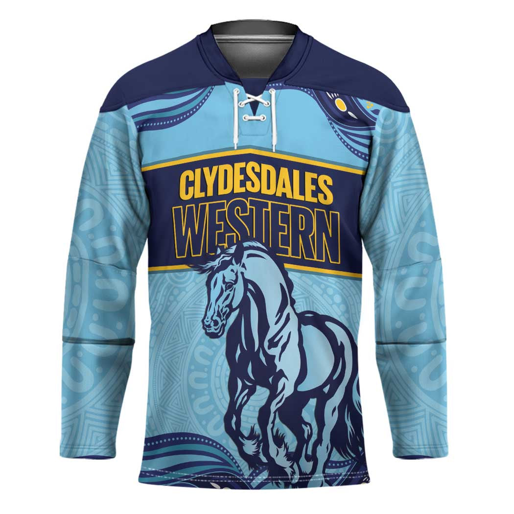 Toowoomba Rugby Custom Hockey Jersey Go Clydesdales Aboriginal Art - Aussie Hoodie