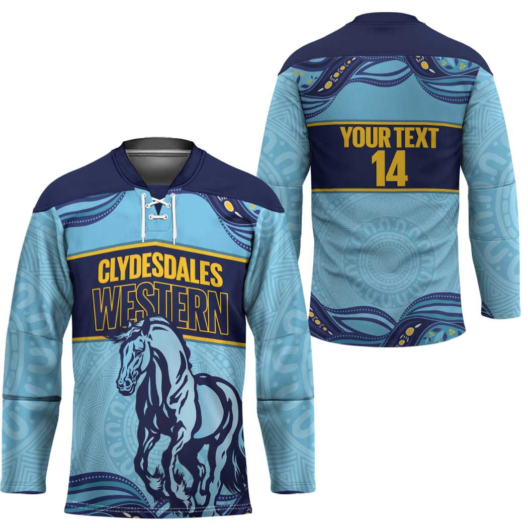 Toowoomba Rugby Custom Hockey Jersey Go Clydesdales Aboriginal Art - Aussie Hoodie
