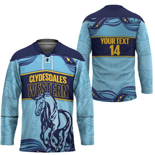 Toowoomba Rugby Custom Hockey Jersey Go Clydesdales Aboriginal Art - Aussie Hoodie