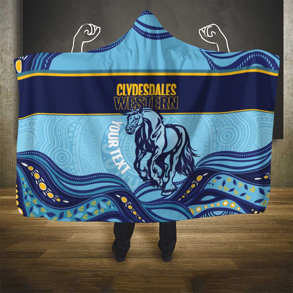 Toowoomba Rugby Custom Hooded Blanket Go Clydesdales Aboriginal Art - Aussie Hoodie