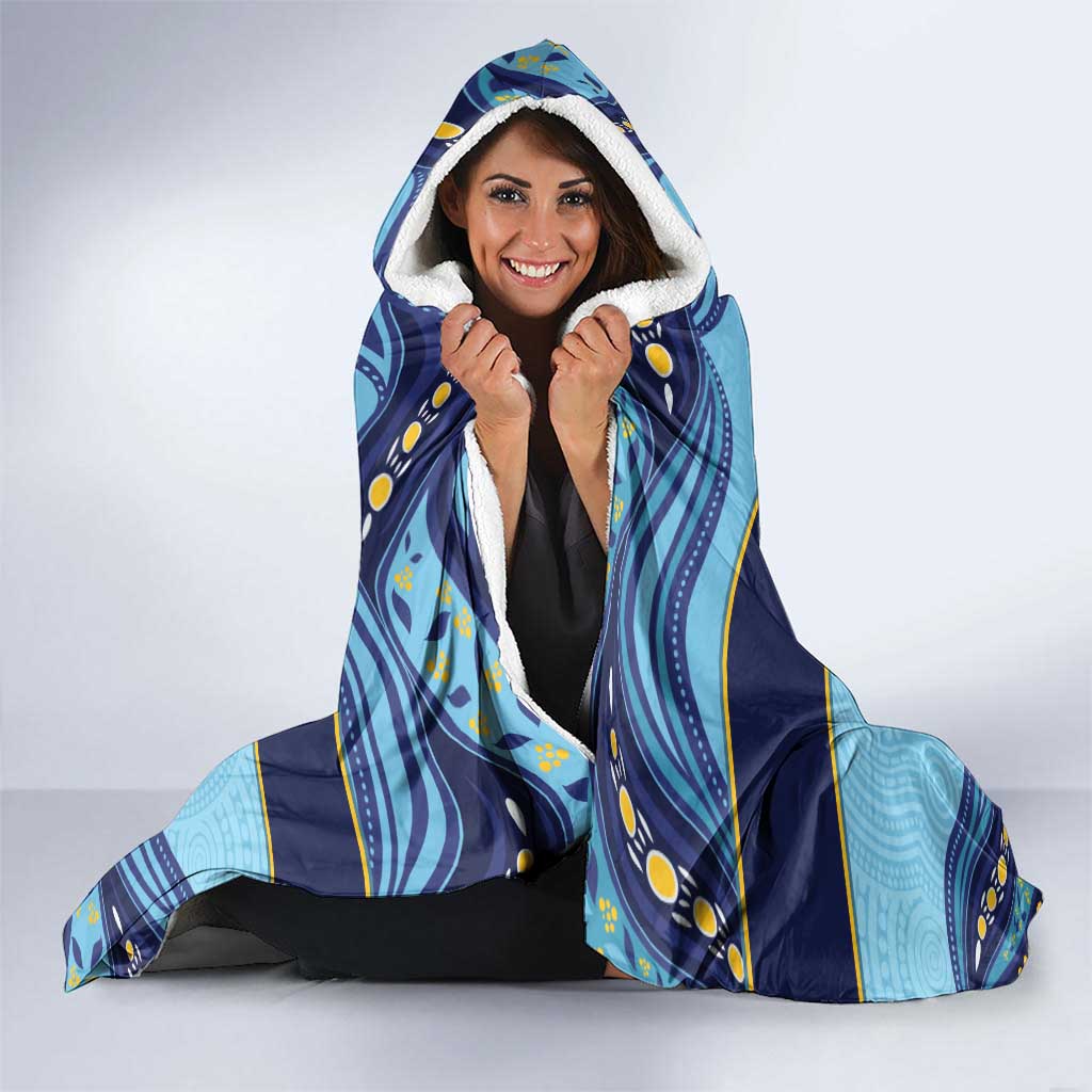 Toowoomba Rugby Custom Hooded Blanket Go Clydesdales Aboriginal Art - Aussie Hoodie